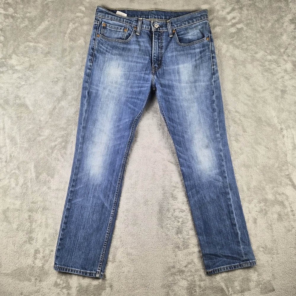Levis 511 Jeans Mens 34x29 Blue Denim Slim Fit Medium Wash Stretch Whiskered